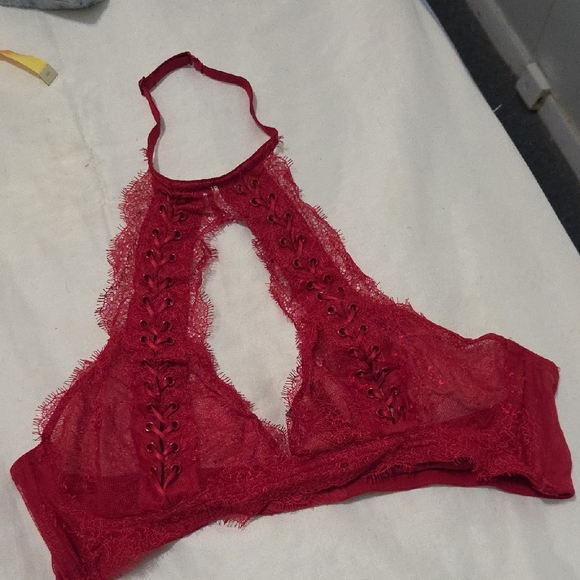 Victoria's Secret Other - Vs Very Sexy  Fiery Red Lace Halter Bralette